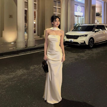 Đầm Lụa Cúp Ngực Dáng Dài Sang Chảnh - Váy Lụa Cúp Ngực Dáng Dài Tôn Dáng - Cúp Thun Chất Tô Châu Julia Dress