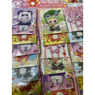 Vỉ 20 bộ tranh đính đá Baby three,tự làm tranh đính đá baby three
