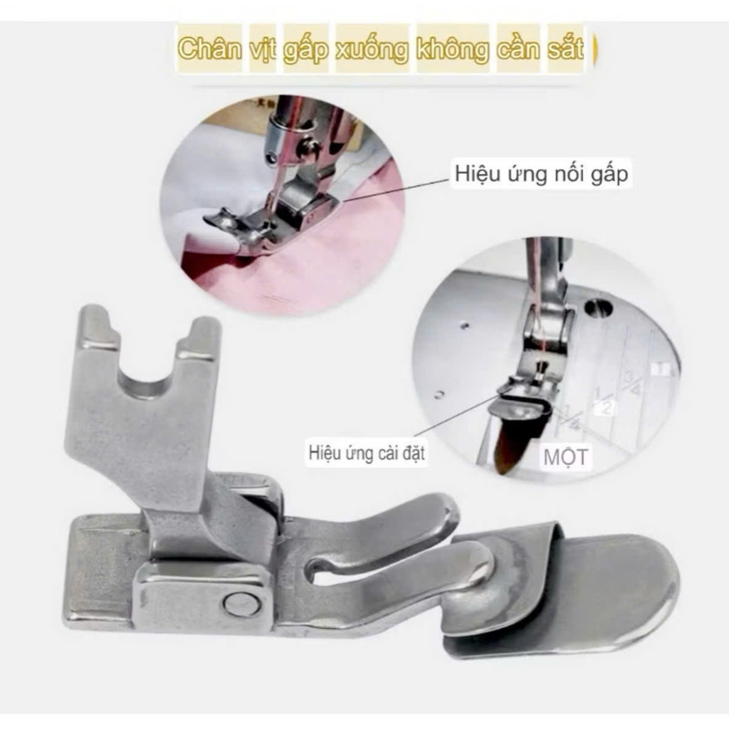 Chân Vịt May Ghép Gấp Mí, Bẻ Lai, Cuốn Mép 1mm/2mm/3mm – Dùng Cho Máy May 1 Kim Công Nghiệp