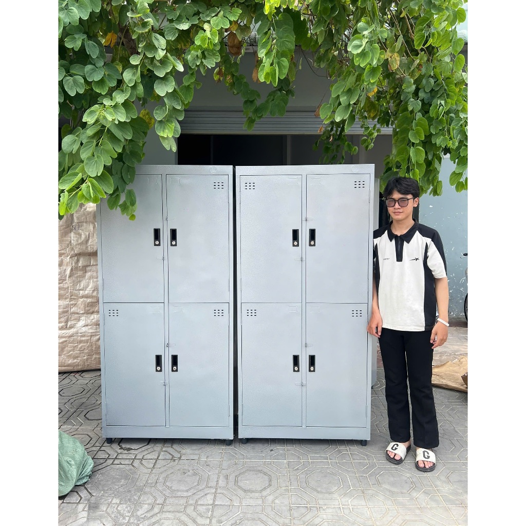 Tủ locker nhiều ngăn bằng sắt có khóa đựng đồ trường học công ty.