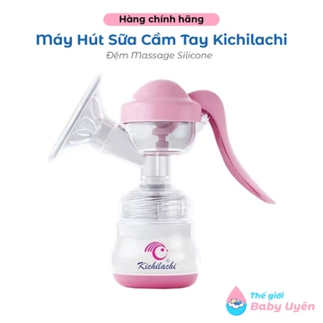 Máy Hút Sữa Cầm Tay Kichilachi Mẫu Mới Có Bình Vắt Sữa Êm Đệm Massage Silicone [Tặng 5 TÚI TRỮ SỮA]