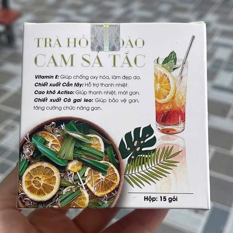 Ảnh Trà Hồng Đào Cam Sả Tắc TM PHARMA Hỗ trợ thanh lọc cơ thể làm đẹp da hộp 15 gói 2