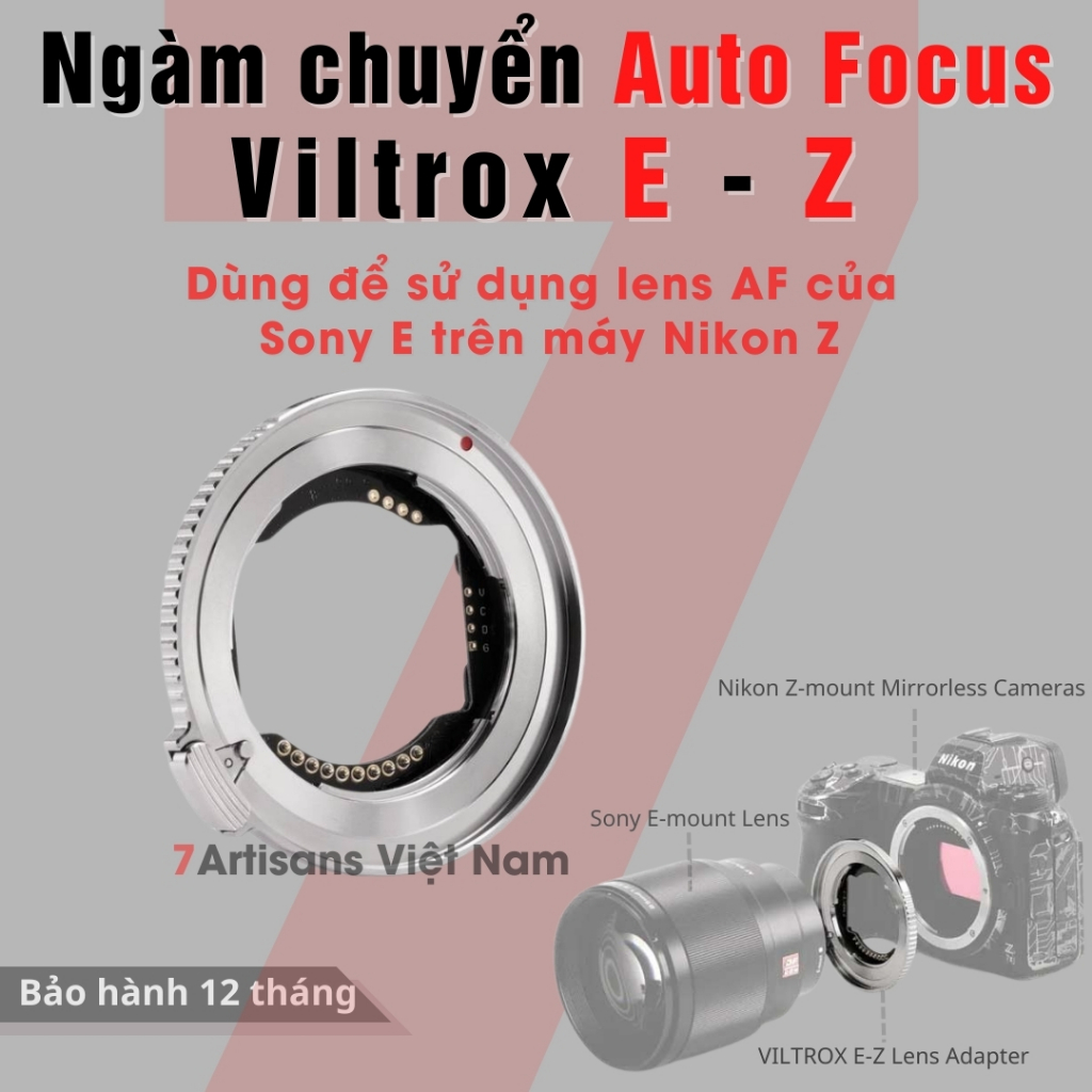 Ngàm chuyển Viltrox E-Z Adapter Auto Focus dùng để sử dụng lens AF của Sony  E trên máy Nikon Z