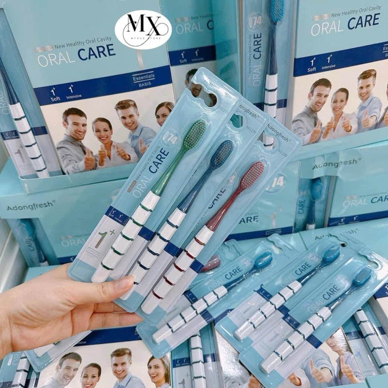 Bàn chải đánh răng Adongfresh vỏ xanh MSP 270 lông mềm mại sạch răng miệng