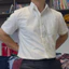 ApaceManson - Áo sơ mi ngắn tay có túi trước caro COTTON 98% cho Nam Menswear MÀU TRẮNG OXFORD