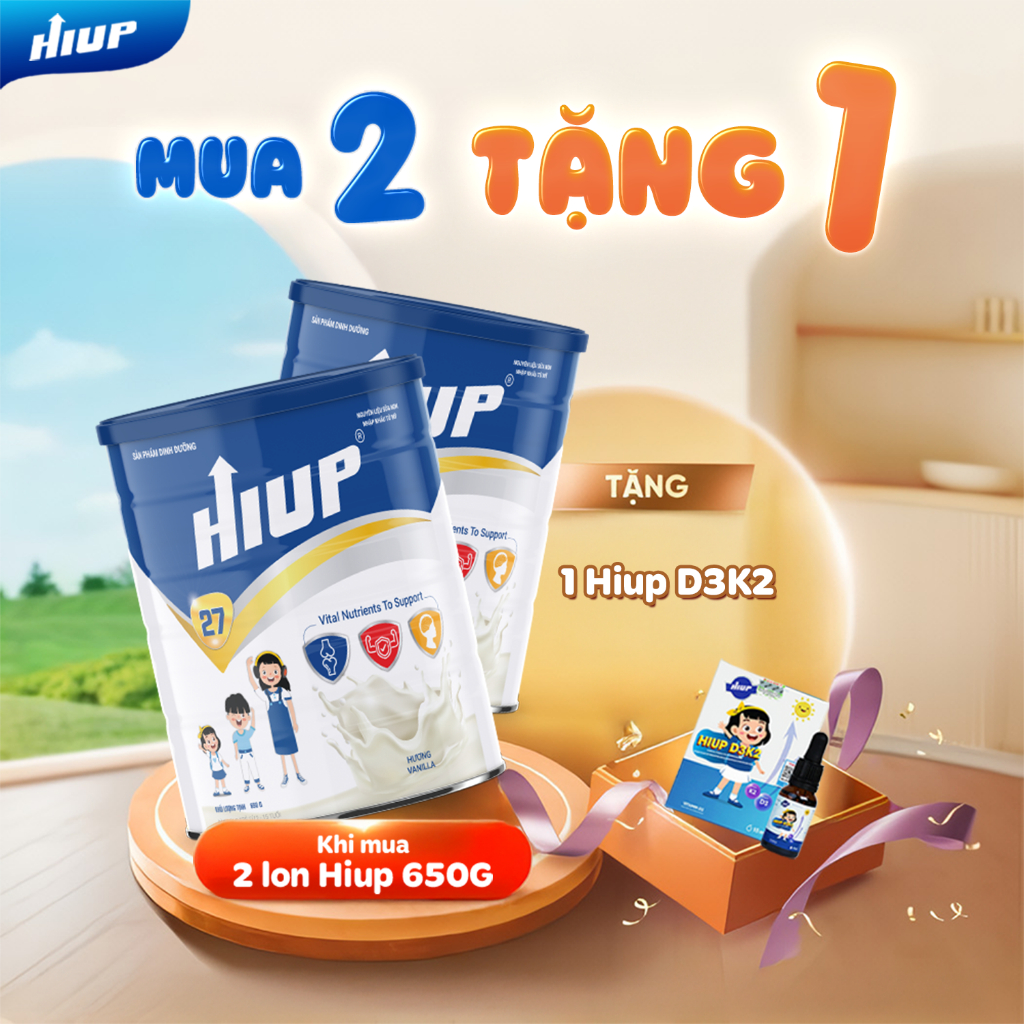 Ảnh Combo 2 hộp HIUP tăng chiều cao cho trẻ, tăng cân nặng, hỗ trợ bổ sung dinh dưỡng cho bé từ 2 đến 15 tuổi 1