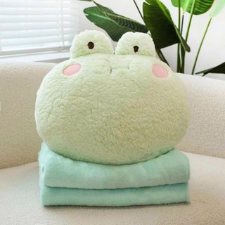 Bộ Chăn Kèm Gối Gấu Bông Hình Thú Xù Xinh Xắn, Gối Kèm Chăn 3 Trong 1 Cho Bé Mang Đi Học Ngủ Trưa Đi Du Lịch Tiện Lợi