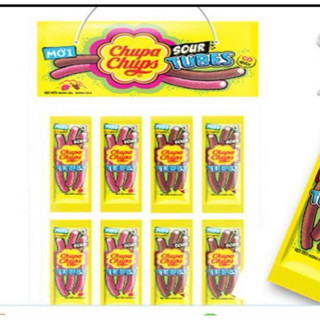 Kẹo dẻo chupa chups có nhân sour tubes hương cola(túi 16 thanh x24g)