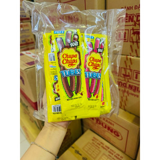 Kẹo dẻo chupa chups có nhân sour tubes hương cola(túi 16 thanh x24g)