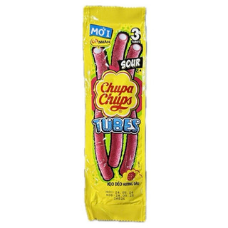 Kẹo dẻo chupa chups có nhân sour tubes hương cola(túi 16 thanh x24g)