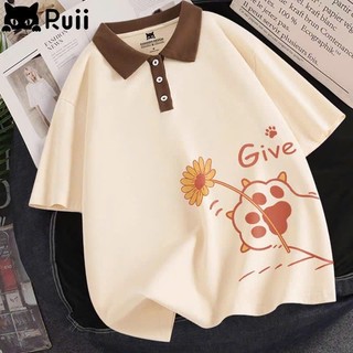 Áo  Polo, Áo thun bé gái Fom Rộng Hình In Cute Dễ Thương Vải Poly Cá Sấu Mềm Mịn Cho Bé 25-50kg ( Mẫu 03)