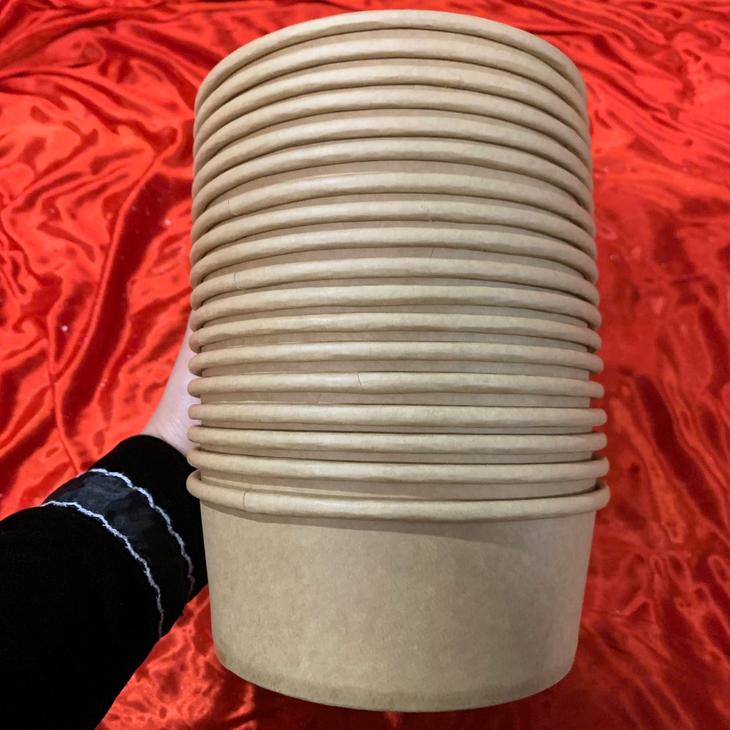 10 Tô / Bát Giấy KRAFT Cỡ Lớn Đựng Phở, Bún, Nước Lẩu Dùng, Tô Giấy 1 Lần Dày Dặn