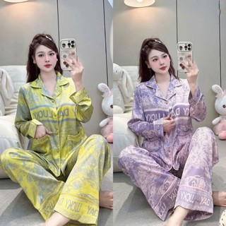 Đồ Bộ Pijama Lụa Latin Lụa Mịn ( Tơ Tằm), Có Size Từ 40-75kg , Mẫu Rừng , Nhiều Màu Nữ Mặc Bốn Mùa