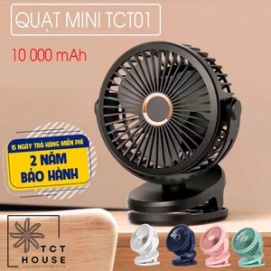 Quạt mini tích điện Quạt kẹp để bàn tích hợp đèn ngủ pin 10000mAh Q8