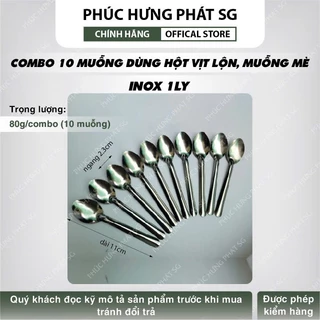 Combo 10 muỗng dùng Hột Vịt Lộn,Muỗng Mè Inox 1ly Dài 11cm ngang 2.3cm-An Toàn Chống rỉ sét