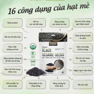 Hạt mè đen, mè vàng hữu cơ C'LaVie 200g thuần chủng, không biến đổi gen