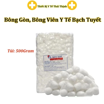 Bông Gòn, Bông Viên Y Tế Bạch Tuyết Gói 500 Gram