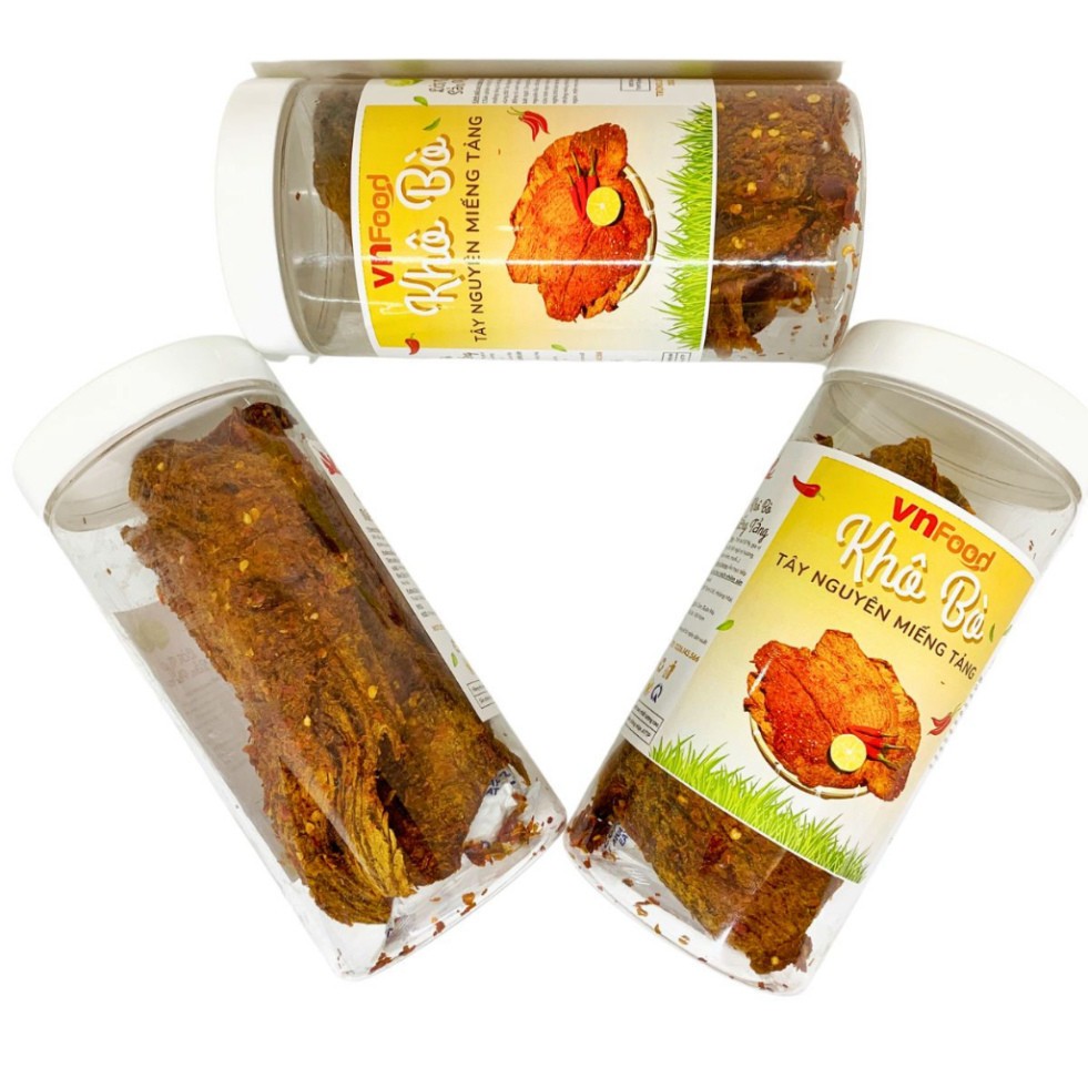 [ Hũ 250Gr ] Khô Bò Miếng Tây Nguyên 250Gr Đảm Bảo VSATTP | Bếp Anh Béo