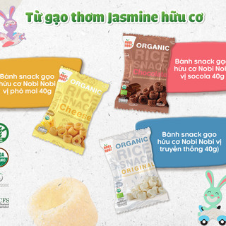 Bánh snack gạo hữu cơ Nobi Nobi 40g cho bé từ 18 tháng tuổi