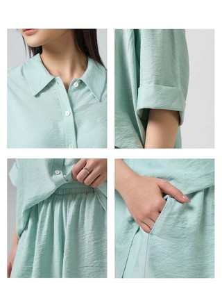 Bộ áo quần nữ YODY set áo sơ mi form rộng, quần short lưng chun, thoải mái, thoáng mát WCST25S033