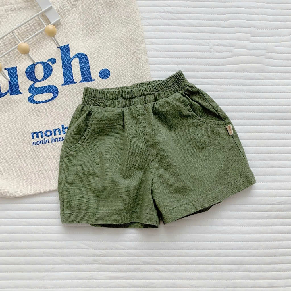 Quần đùi THÔ KAKI dày dặn đứng form 4 màu basic cho bé phối đồ size 9-23kg
