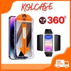 Kính Cường Lực KINGKONG K360 Chống Nhìn Trộm 360 Độ, Khung Tự Dán Tiện Lợi cho iPhone 11 12 13 14 15 16 Pro Plus Promax