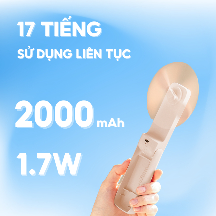 Ảnh Quạt Mini Cầm Tay Gấp Gọn BUMAS B3 - Tự Động Ngắt Khi Chạm Vào - Bảo Hành 6 Tháng Miễn Phí 2