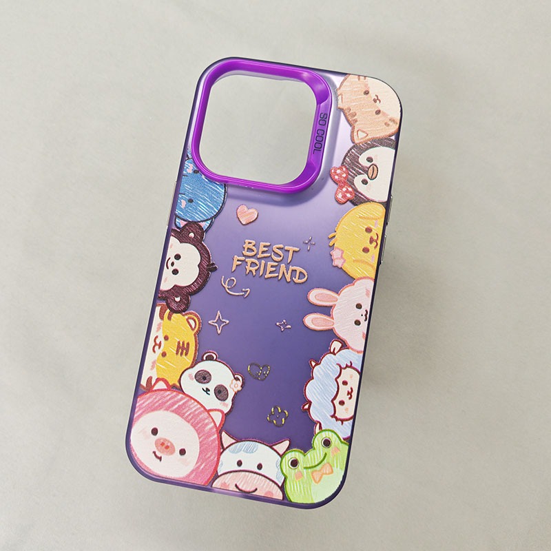 Ốp Lưng iPhone Họa Tiết Động Vật Hoạt Hình Công Nghệ IMD | Tương Thích iPhone 16/15/14/13/12/11 Pro Max/XR/XS Max