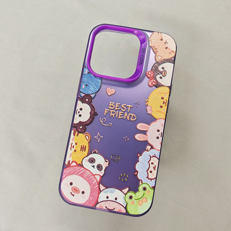 Ốp Lưng iPhone Họa Tiết Động Vật Hoạt Hình Công Nghệ IMD | Tương Thích iPhone 16/15/14/13/12/11 Pro Max/XR/XS Max