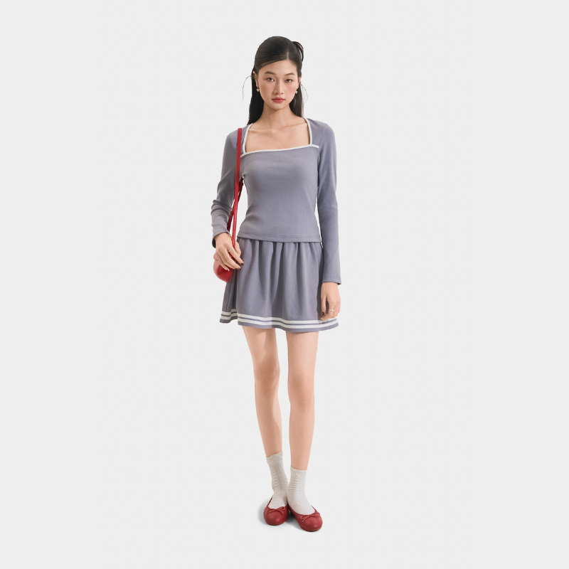 Ảnh Váy Thun Mini MARC FASHION Form A Phối Viền - FANT011725 2