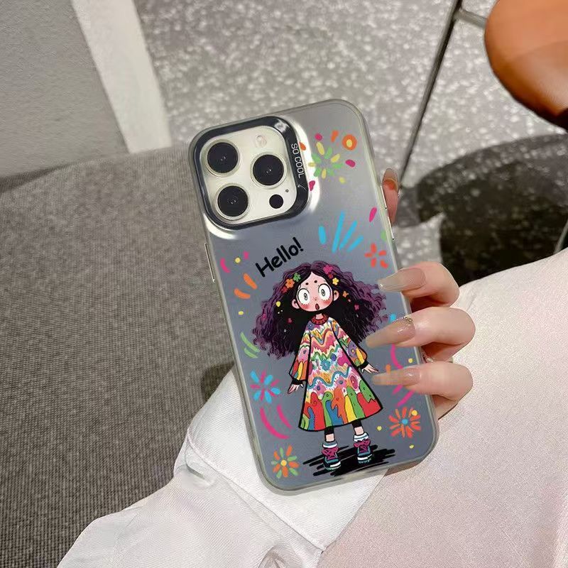 Ốp Lưng iPhone Cô Bé Hoạt Hình Công Nghệ IMD - Chống Vân Tay & Chống Trầy | Tương Thích iPhone 16/15/14/13/12/11 Pro Max