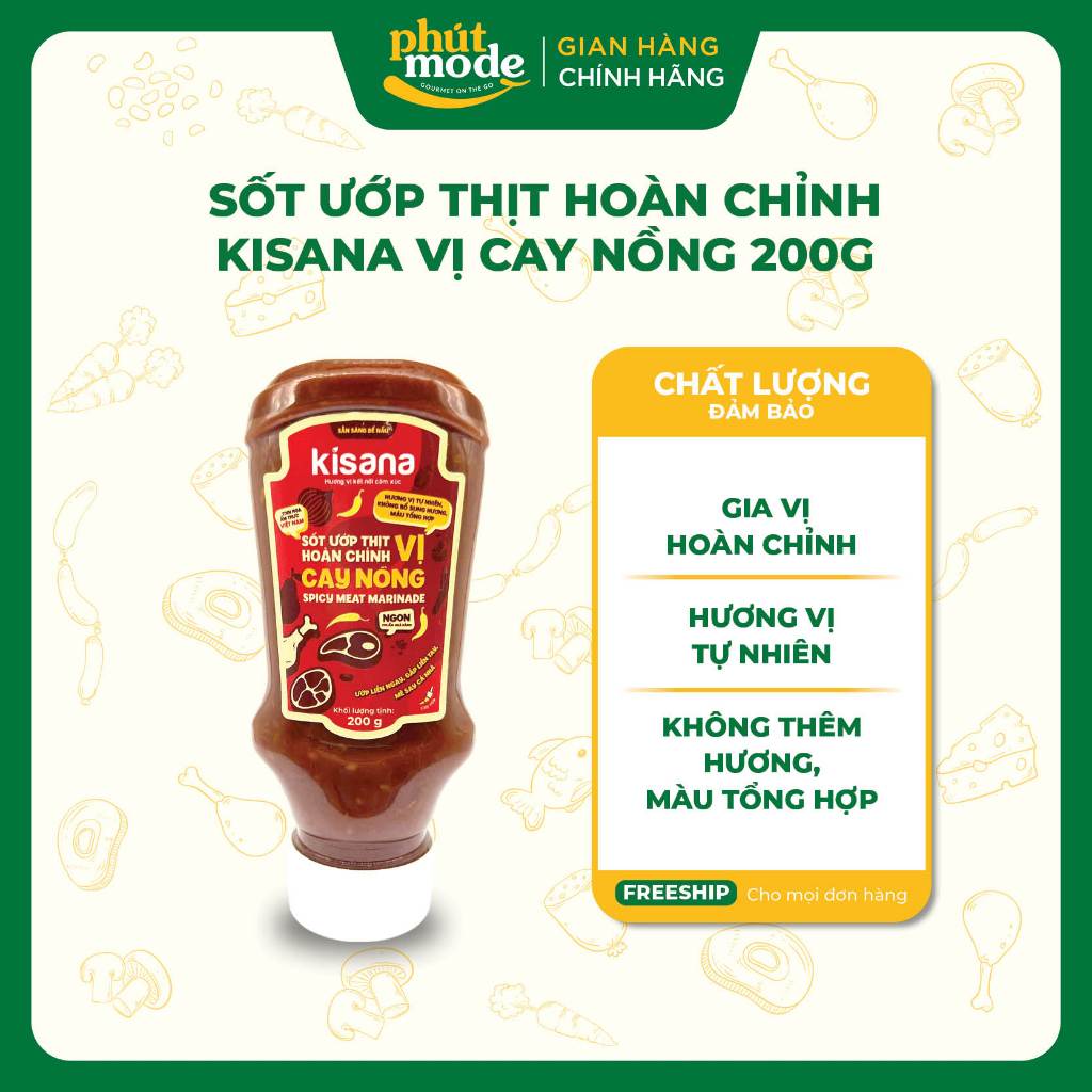 Sốt ướp thịt hoàn chỉnh vị cay nồng Kisana 200g - Gia vị ướp thịt nướng thơm ngon chuẩn vị nhà hàng