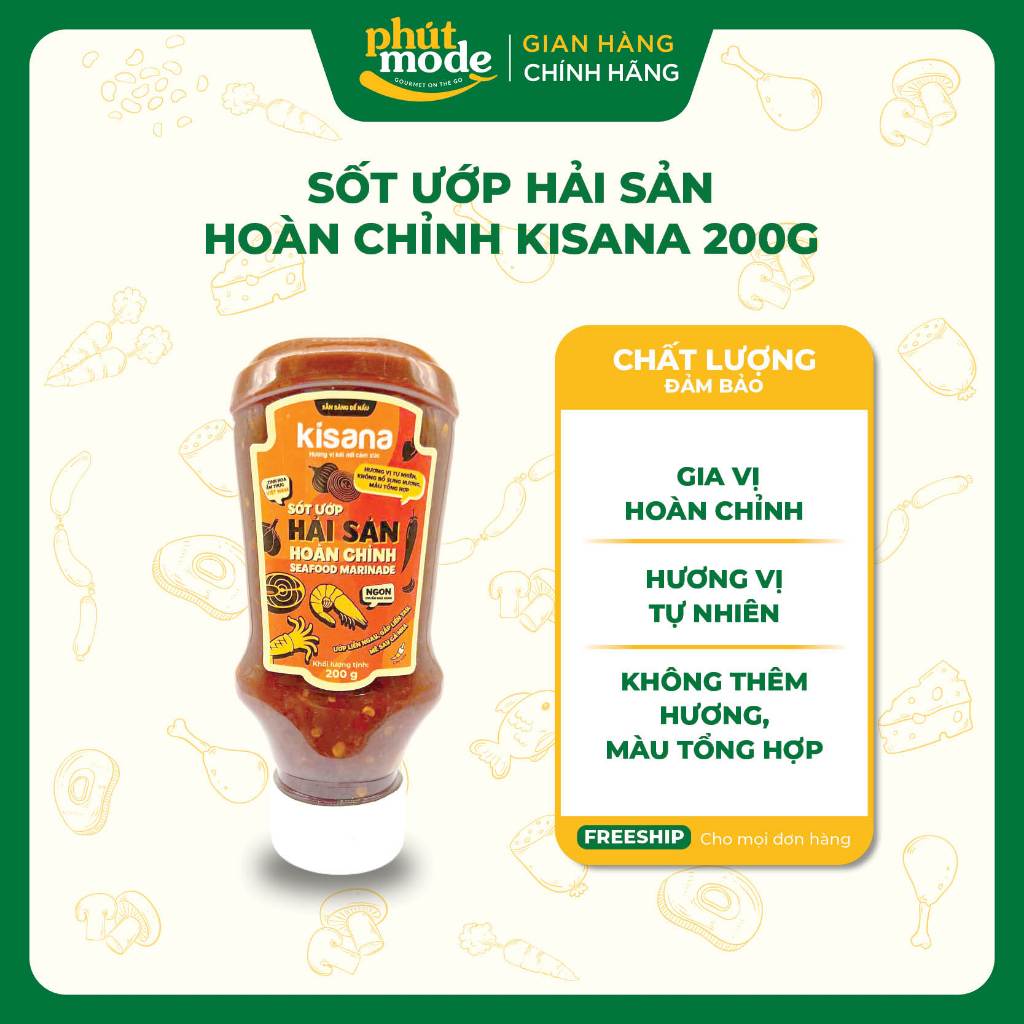 Sốt ướp hải sản Kisana 200g - Gia vị ướp hải sản hoàn chỉnh thơm ngon chuẩn vị nhà hàng
