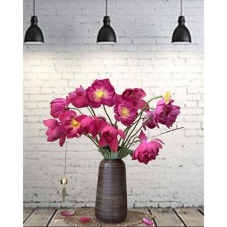 Bình Cắm Hoa Dáng Đu Đủ Gốm Mộc Thiết Kế Cổ Điển Decor Phòng Size To