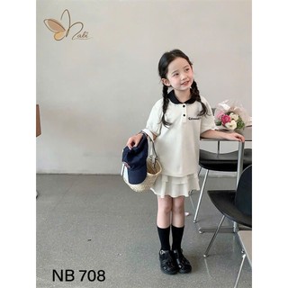 [B&G] Sét bộ áo polo kèm chân váy tenis trắng xinh yêu cho bé gái từ 12-45kg(2-12 tuổi)