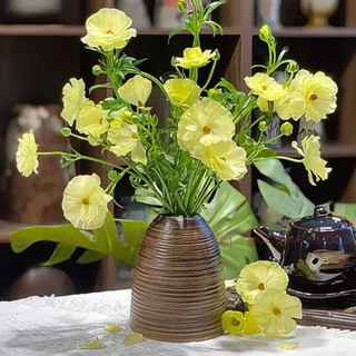 Bình Cắm Hoa Dáng Chuông Tráng Men Nâu Mộc Decor Phòng Khách Cao Cấp Size To