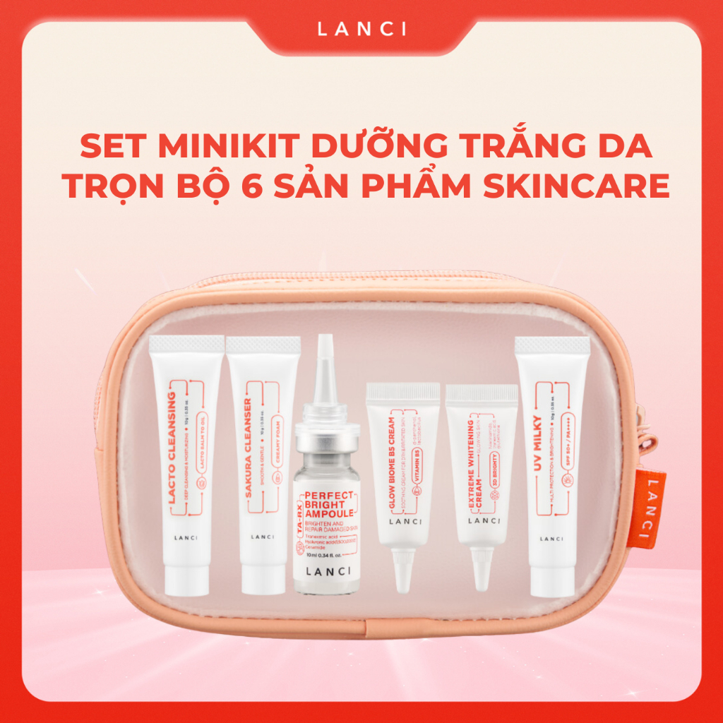 Ảnh Bộ minikit dưỡng trắng da LANCI phiên bản nâng cấp, túi da du lịch tiện lợi 10ml x6 1