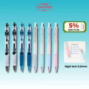 Bút Bi Gel Ngòi 0.5mm MONDEZ, Bút Gel Bấm Xanh Đen Mực Ra Đều, Viết Siêu Trơn Dùng Cho Học Sinh Ghi Chép M15007/15008