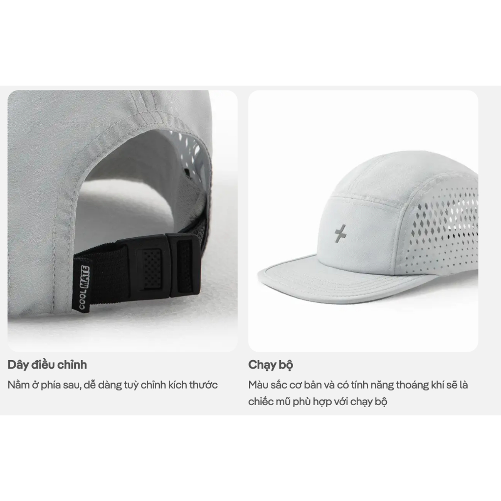 [MUA 4 GIẢM 20%]Mũ lưỡi trai chạy bộ unisex chơi thể thao, hoạt động ngoài ngời thoáng mát Coolmate