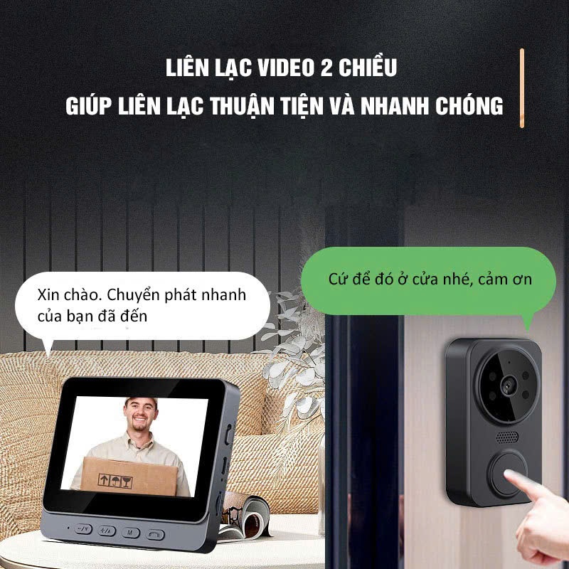 Chuông cửa Thông minh M12 kết nối Bluetooh, chống trộm, giám sát đàm thoại 2 chiều,bảo hành 6 tháng