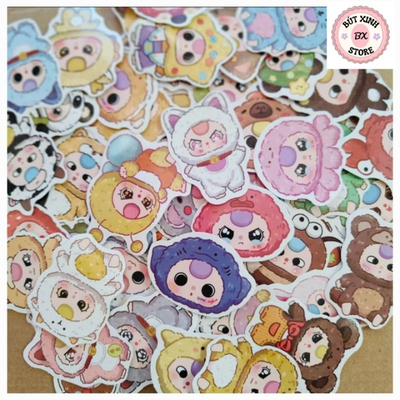 (62 Miếng) Sticker Baby Three Dán Mũ Bảo Hiểm, Điện Thoại, Laptop, Vali ...