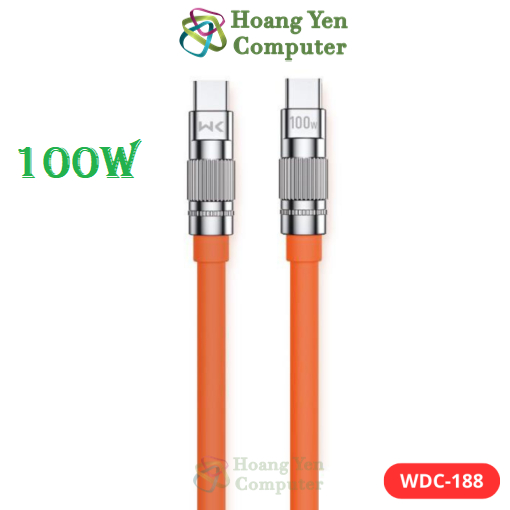 Cáp Sạc 1M WDC-188 Type C to Type C, WDC-187 Type C to Lighting  - Chính Hãng - Hoàng Yến Computer (MÀU SẮC NGẪU NHIÊN)