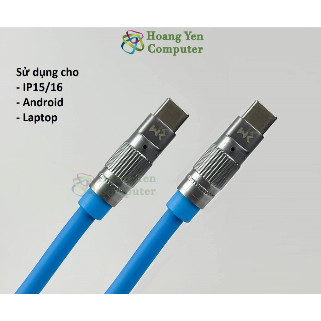 Cáp Sạc 1M WDC-188 Type C to Type C, WDC-187 Type C to Lighting  - Chính Hãng - Hoàng Yến Computer (MÀU SẮC NGẪU NHIÊN)