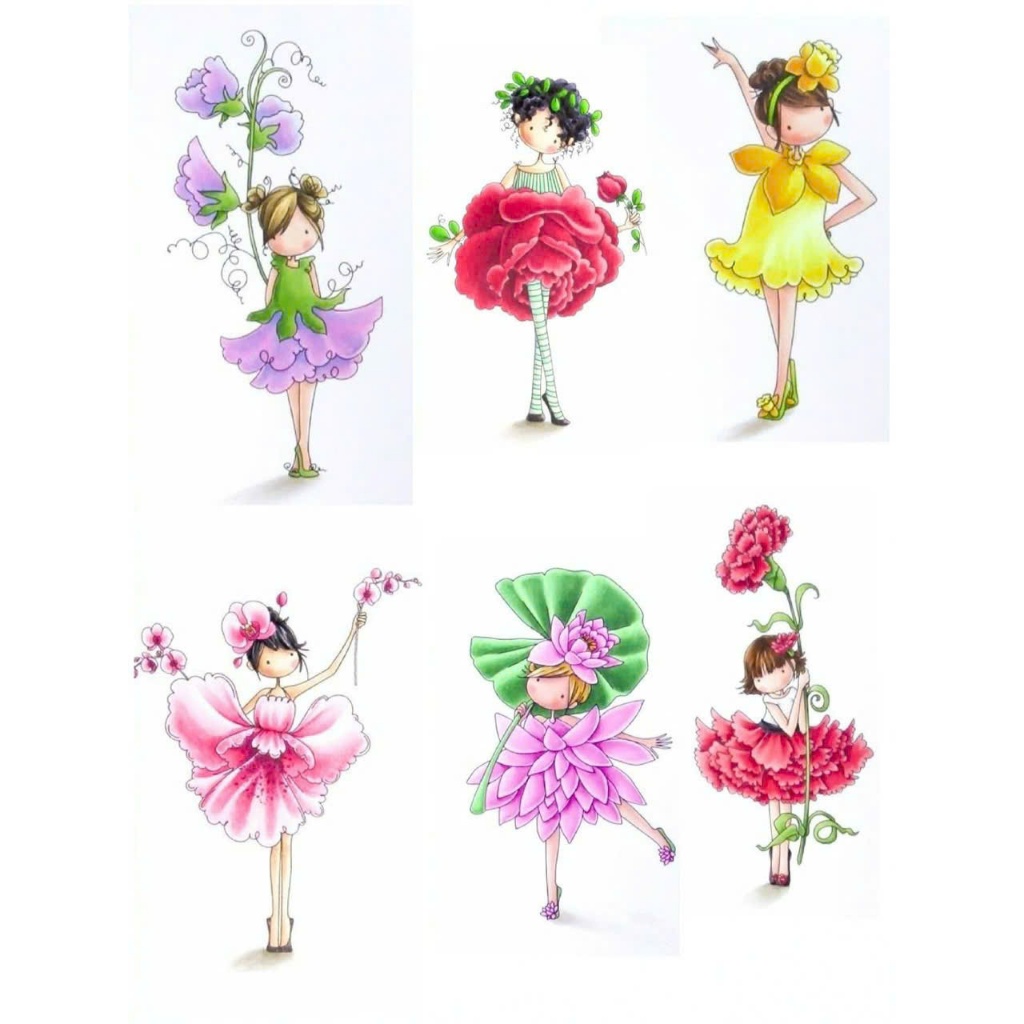 Bộ 14 tranh tô màu FLOWER BABY  khác nhau không trùng lặp cho bạn thỏa sức sáng tạo
