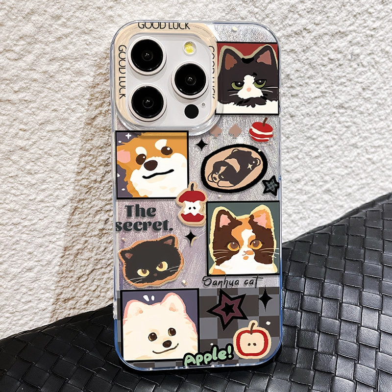 Ốp Lưng iPhone Mèo Chó Tranh Sơn Dầu Công Nghệ IMD  | Tương Thích iPhone 16/15/14/13/12/11 Pro Max/XR/XS Max