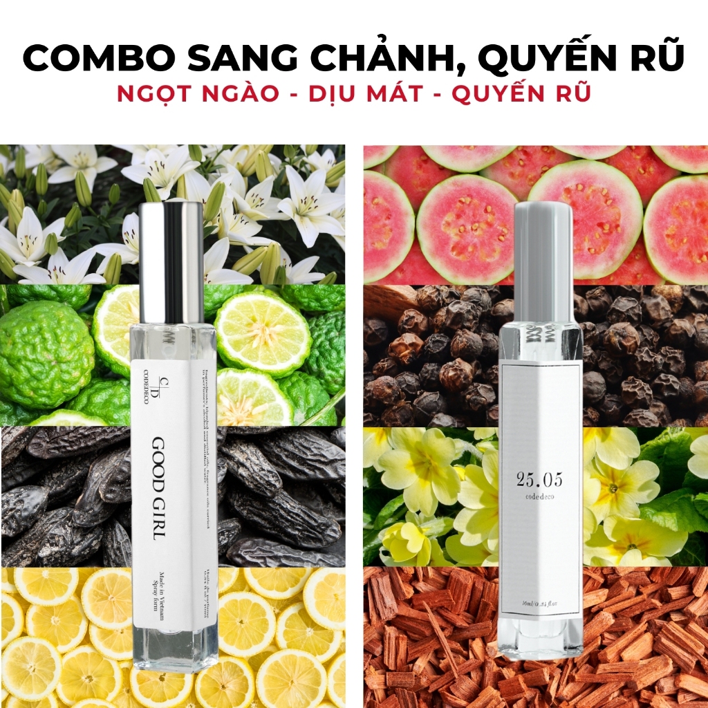 Ảnh 02 chai tinh dầu nước hoa CODEDECO 10ml dạng xịt + 4 vial 2.5ml mùi ngẫu nhiên 4