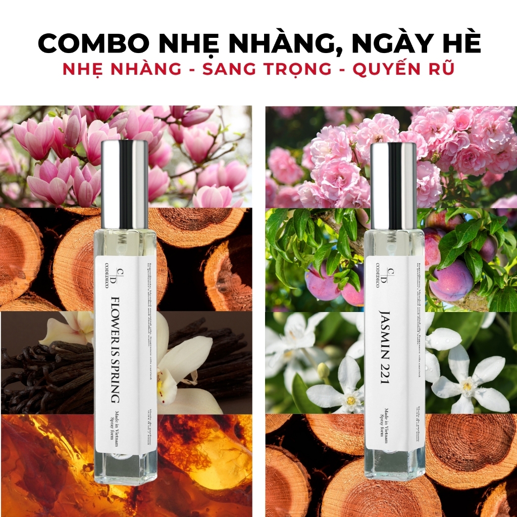 Ảnh 02 chai tinh dầu nước hoa CODEDECO 10ml dạng xịt + 4 vial 2.5ml mùi ngẫu nhiên 2