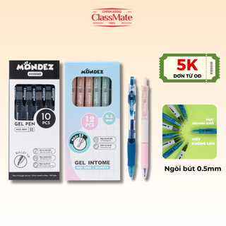 Hộp Bút Gel Bấm MONDEZ Ngòi 0.5mm, Bút Bi Bấm Mực Xanh Đen, Ngòi Trơn Tru Dùng Ghi Chép M15007/M15008