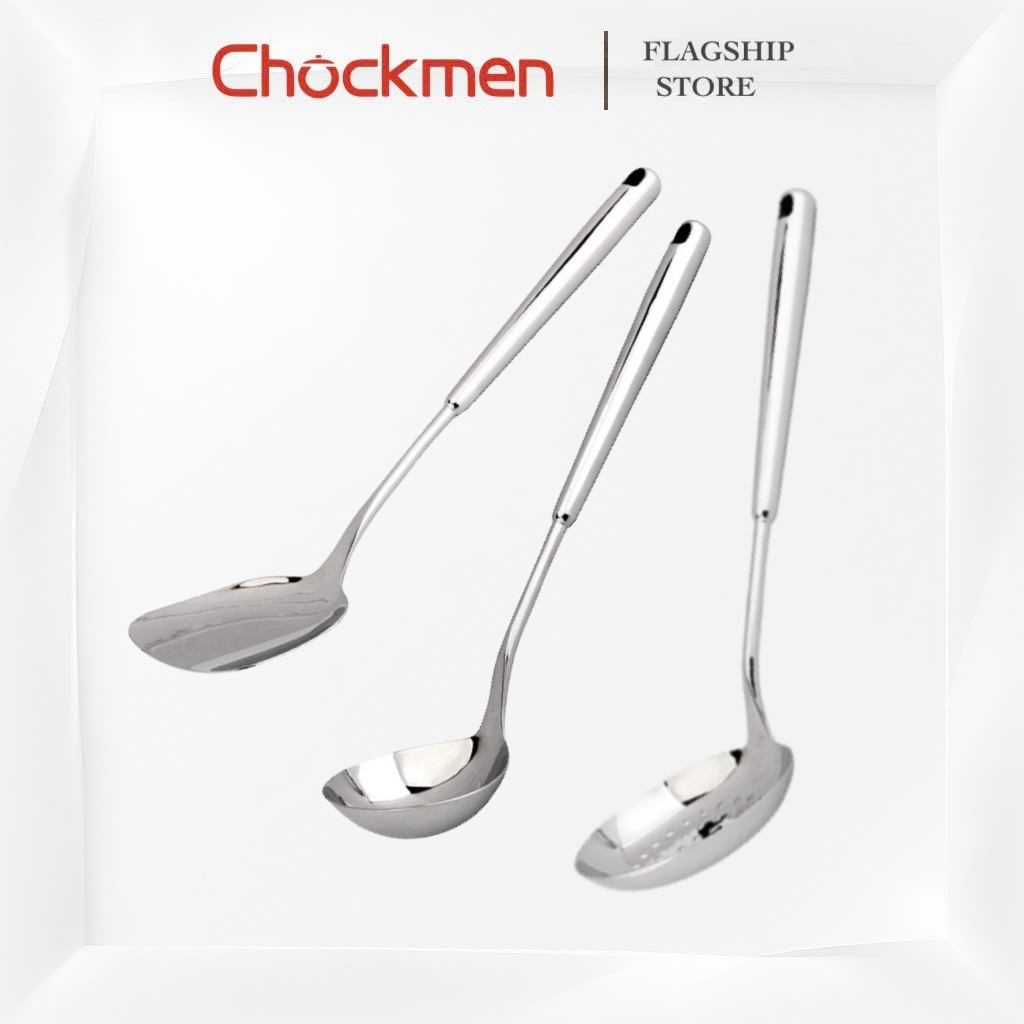 Muôi Muỗng Xẻng CHOCKMEN Inox 18/10 Muỗng Múc Canh Muôi Thủng Ăn Lẩu Xẻng Xào Thìa Dụng Cụ Nhà Bếp