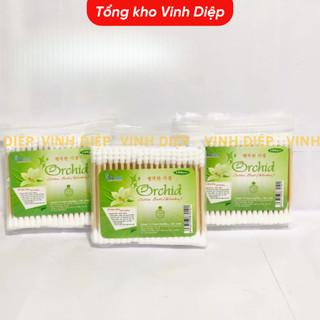 Tăm Bông Cán Gỗ Orchid Người Lớn và Trẻ em Xuất Hàn 100 que - Tổng Kho Vinh Diệp